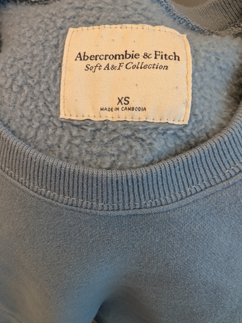 Abercrombie & Fitch Men's Crewneck Sweatshirt - Light Blue XS